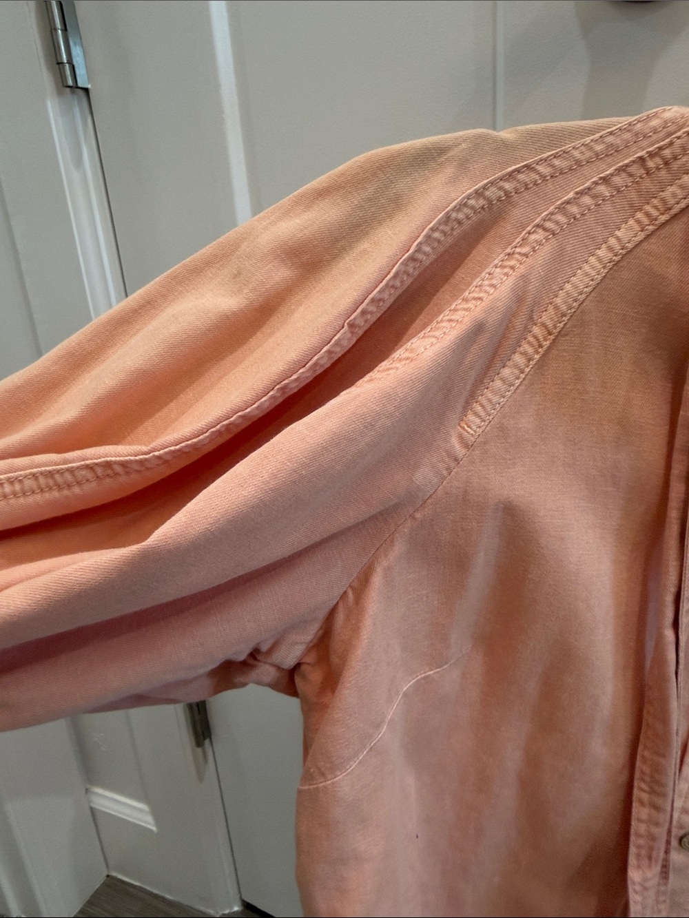 Zimmermann Peach Tie-Neck Button Blouse - Picture 3 of 4